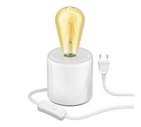 Lámpara de mesa TIPO porcelana redonda blanca in 27 lámpara vintage retro