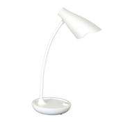 Unilux, Lámpara de Escritorio LED Ukky, Brazo Flexible Giratorio 360 °, Color Blanco