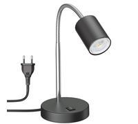 Lámpara de mesa WAIKA con cuello de cisne e interruptor negro mate incl. GU10 [EEK: E]