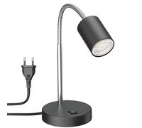 Lámpara de mesa WAIKA con cuello de cisne e interruptor negro mate incl. GU10 [EEK: E]