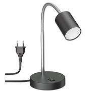 Lámpara de mesa WAIKA con cuello de cisne e interruptor negro mate incl. GU10 [EEK: F]