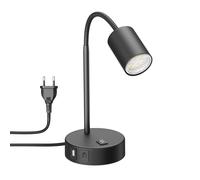 Lámpara de mesa WAIKA negra USB-A USB-C incl. lámpara LED GU10 (blanco cálido