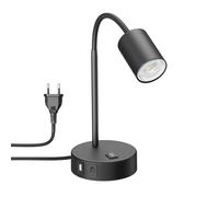 Lámpara de mesa WAIKA negra USB-A USB-C incl. lámpara LED GU10 (blanco cálido
