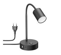 Lámpara de mesa WAIKA negra USB-A USB-C incl. lámpara LED GU10 (blanco cálido