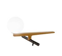 Lámpara de Mesa Yanzi de Latón Pulido y Blanco