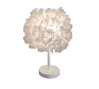 Lámpara de mesilla de flores de seda blanca Pantalla de cabecera Lámpara de mesa de plumas Lámpara de escritorio Pantalla para sala de estar Dormitorio Decoración del hogar Decoración de la boda