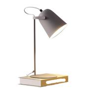 Lámpara de Mesilla de Noche de Hierro Forjado, Lámpara de Escritorio, Lámpara de Mesa para Sala de Estar/Gris/Interruptor Regulador de Intensidad