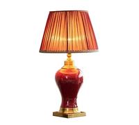 Lámpara de Mesilla de Noche Estilo Retro para Dormitorio, Ideal para Leer, Estudiar O Como Luz de Mesa en la Sala de Estar. Color: Verde. Tamaño: 36 X 62 Cm./Rojo/30 * 55 cm