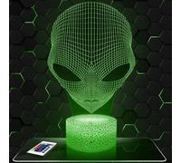 Lámpara de mesilla de noche, luz nocturna táctil Alien lámpara LED ilusión 3D, idea de regalo para niños y niñas, Navidad, lámpara de mesilla de noche para niños o adultos.