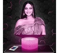 Lámpara de mesilla de noche, luz nocturna táctil cantante Beyonce lámpara LED ilusión 3D, idea de regalo para niños y niñas, Navidad, lámpara de mesilla de noche para niños o adultos.