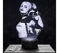 Lámpara de mesilla de noche, luz nocturna táctil H.Quinn lámpara LED ilusión 3D, idea de regalo para niños y niñas, Navidad, lámpara de mesilla de noche para niños o adultos. TOP