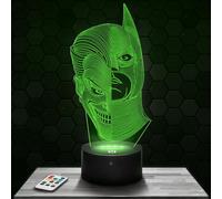 Lámpara de mesilla de noche, luz nocturna táctil Super héros/Joker lámpara LED ilusión 3D, idea de regalo para niños y niñas, Navidad, lámpara de mesilla de noche para niños o adultos. TOP