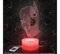 Lámpara de mesilla de noche, luz nocturna táctil Super héros/Joker lámpara LED ilusión 3D, idea de regalo para niños y niñas, Navidad, lámpara de mesilla de noche para niños o adultos. TOP