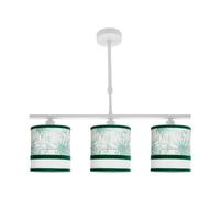 Lámpara de mesita de noche caledonia 3 luces e14 blanco/verde 55x14cm