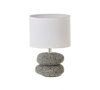 Lámpara de mesita de noche de piedras exótica de cerámica gris de 24 cm - LOLAhome