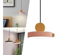 Lámpara de mesita de Noche, luminaria de suspensión Morne, lámpara de araña Industrial de Metal, Pantalla LED Redonda, 3 temperaturas de Color, iluminación de suspensión