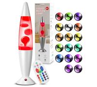 Lámpara de Movimiento Líquido 16" con Control Remoto, Lámpara de 17 Cambios de Luz Relajante Estado, Lámparas Deportivas Líquidas para Dormitorio, Oficina, Fiesta, Hogar/Navidad Decoración (Plata)