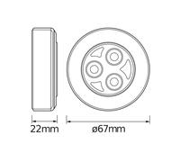 OSRAM DOT-it CLASSIC luz LED con pilas, plateada, de plástico, IP20, para armario, cocina y como luz nocturna