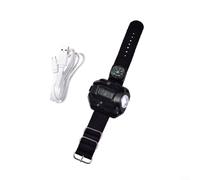 Lámpara de muñeca recargable con pantalla de reloj, linterna LED de alta intensidad para acampar y correr, 4 modos de luz incluyendo SOS, correa ajustable manos libres, luz nocturna portátil al aire