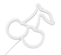 Lámpara de neón de cereza colorida para decoración de fiestas en el hogar, alimentada por USB, para niños, material ABS de PVC (iluminación roja con forma de cereza)