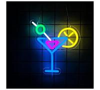 Lámpara de neón Letrero de neón cócteles y sueños para decoración pared, letreros luminosos para dormitorio habitación(B)