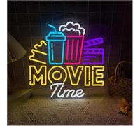 Lámpara de neón Letrero de neón con luces para películas, decoración pared, letrero LED para cine, para habitación(45cmx45cm)