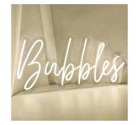 Lámpara de neón Letrero luminoso de burbujas neón con diseño champán, montaje en pared, decoración interiores 50cmx14cm