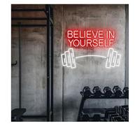 Lámpara de neón Letreros de neón Decoración Letrero para Cree en ti mismo con mancuernas