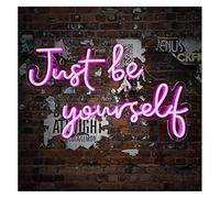 Lámpara de neón Letreros de neón "Sólo sé tú mismo" lámpara LED luminosa para fiestas, acrílico decoración occidental mural romántico