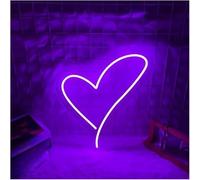 Lámpara de neón Para lámpara de neón palabra prestada Corazón para letrero Led para luz(Morado)