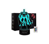 Lámpara de noche 3D de Batman, juguetes, mesita de noche, lámpara de ilusión, cambio de color, luz LED