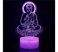Lámpara de noche 3D de Buda, lámpara de 16 colores cambiantes, base de plástico ABS, cargador USB, decoración del hogar, juguete de cumpleaños, Navidad, regalo para niños