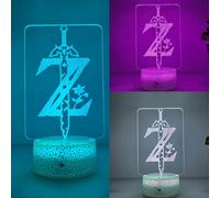 Lámpara de noche 3D de la leyenda de Zelda, lámpara de escritorio USB de 16 colores con control remoto, regalo para videojuegos