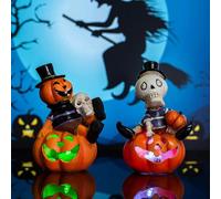 Lámpara de noche colorida de calabaza brillante de Halloween para niños, para decoración de Halloween, accesorio único, escena de festival, decoración colgante (A, 12 x 8 cm)