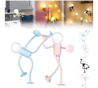 Lámpara de noche con forma intercambiable de deportista divertido - Lámpara de mesa de escritorio flexible con ventosa, 2 piezas - E