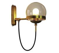 Lámpara de Noche de Interior, luz de Pared, Moderna lámpara de Pared Circular de Hierro Forjado, lámpara de Pared Industrial de Hierro Forjado, lámpara de Pared posmoderna con Bola de Crista