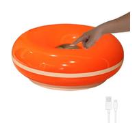 Lámpara de Noche de Madera con Forma de Dona Naranja, Recargable, táctil y Regulable, con USB, luz Nocturna inalámbrica con Forma de Dona Morne Ron y Pantalla acrílica.