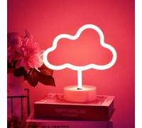 Lámpara de noche LED con letrero de neón - Luz de neón alimentada por USB para decoración de pared de dormitorio, diseño de murciélago rojo