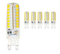 Lámpara de Noche ® Paquete de 5 Bombillas LED G9 de 4,5 W, 64 SMD 2835, Bombilla halógena de bajo Consumo, Bombilla G4 de 380 a 400 LM, ángulo de Haz de 360°, CA 200-240