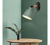 Lámpara de Noche para Dormitorio, Moderna lámpara de Pared, Aplique LED Industrial para Interior, de Metal y Madera, para Sala de Estar, Pasillo, sin Bombilla E27.