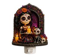 Lámpara de noche plana de Halloween 2026 con sensor crepuscular automático, lámpara de decoración LED para habitación infantil, salón, enchufes espeluznantes, con carcasa acrílica, ahorro de energía