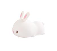 Lámpara de noche relajante con forma de conejo, lámpara de noche segura para niños con tacto suave, libre de BPA y fabricada con silicona de grado
