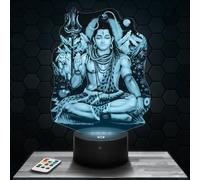 Lámpara de noche Shiva Dieu decoración colección Hinduismo Dios Religión Idea regalo hombre mujer objeto Shiva Dieu noche adulto decoración habitación. Ideal como regalo, Navidad para hombre y mujer