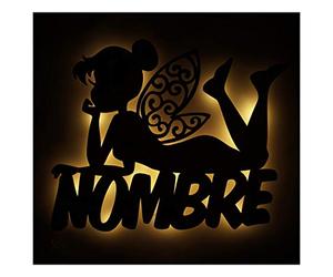 Lámpara de noche Tarifa - Regalo para bautizo, Navidad, cumpleaños - fiesta bienvenida bebe sagrada comunión bebé niño niña - individual Único con nombre de deseo