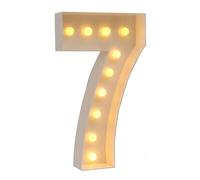 Lámpara De Número Grande Y Cálida, Marquesina Iluminada De 0 A 9 Dígitos For Decoración Del Hogar, Fiestas De Cumpleaños, Bares, Bodas Y Festivales(Number 7,100cm/3.3ft)
