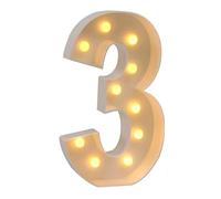 Lámpara De Número Grande Y Cálida, Marquesina Iluminada De 0 A 9 Dígitos For Decoración Del Hogar, Fiestas De Cumpleaños, Bares, Bodas Y Festivales(Number 3,120cm/4ft)