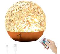 Lámpara de Olas de 16 Colores Luces de Noche Redondas Lámpara de Cristal con Ondas de Agua Control Remoto Luz de LED Romántica Luz de Noche con Proyector Recargable para Dormitorio Sala de Estar