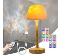 Lámpara de Ondas de Agua, Luz Sensorial de Olas Oceánicas de Pie Alto con Control Remoto y Táctil, Regulable, Lámpara Oceánica Recargable 3 en 1 for Cumpleaños, Navidad y Regalos de Pareja(Logs)