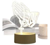 Lámpara de oración de acrílico - Escultura artística a mano, iluminación de mesa de noche, decoración interior contemporánea, iluminación de ambiente de oficina | Lámparas de mesa ideales con estilo i