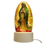 Lámpara de oración virgen Guadalupe Virgencita de Guadalupe LED devocional para altar del hogar, dormitorio o espacio de oración, decoración religiosa respetuosa para fieles católicos (verde)